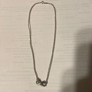 Tiffany & Co Sterling Silver 925 16" Double Strand Infinity Necklace